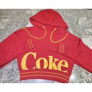 Coca-Cola Clothing Red Cropped Hoodie Sz S Casual Sporty School Fall Athletic